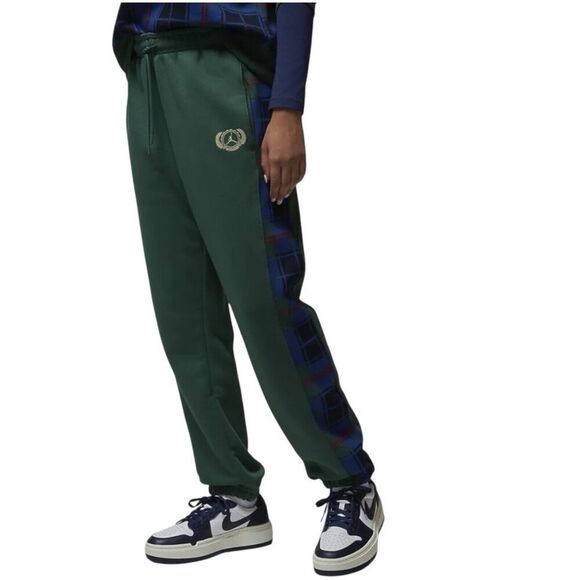Air Jordan Pants Womens M Flight Brooklyn Fleece Joggers Tartan Plaid DX7463-333 - Picture 3 of 14